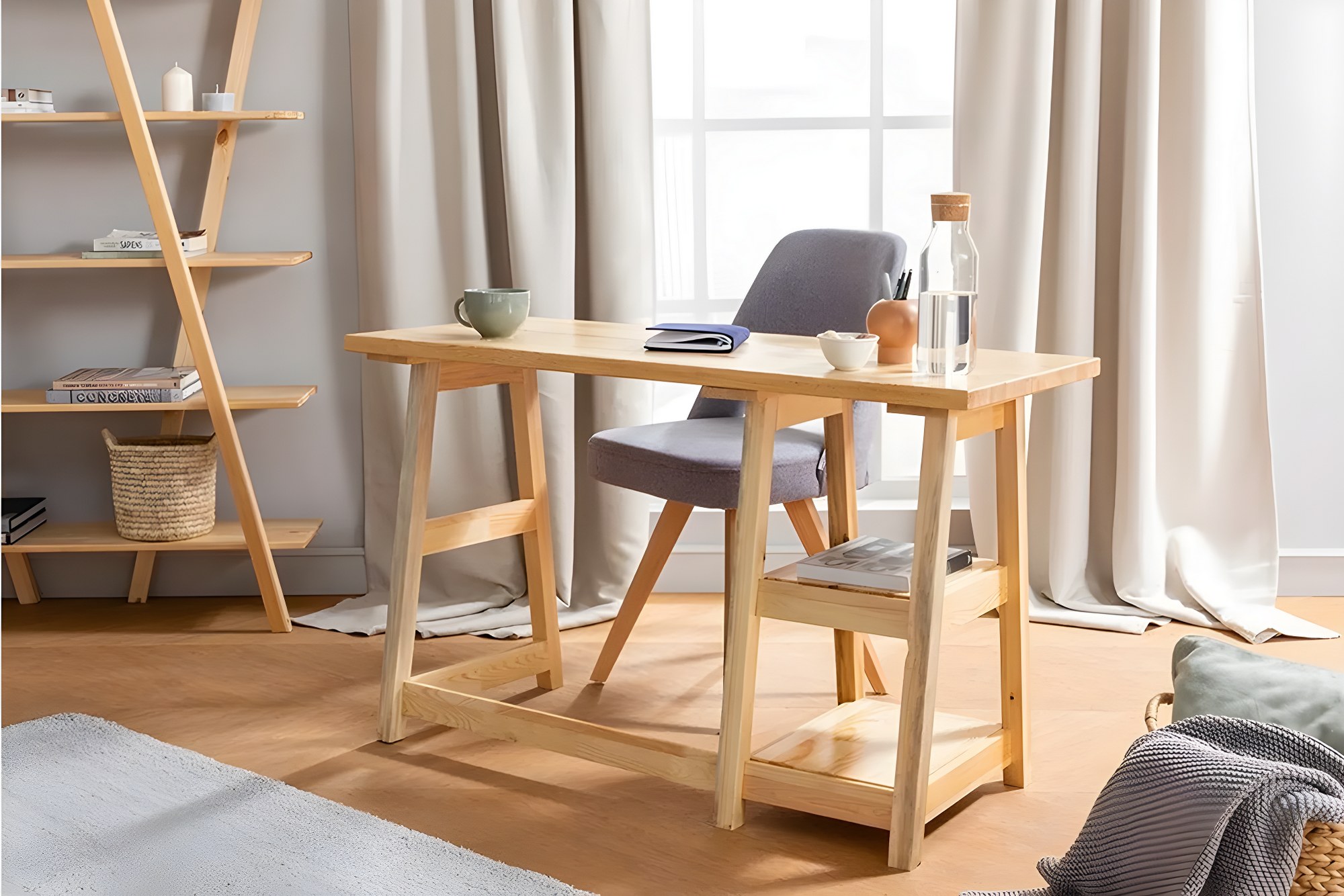 835PUQ380620-201.jpg Perla - Birch – Канцелариско биро - Image 1