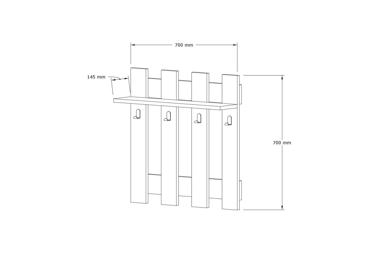 Carina - Walnut – Кука на ѕид - Image 4