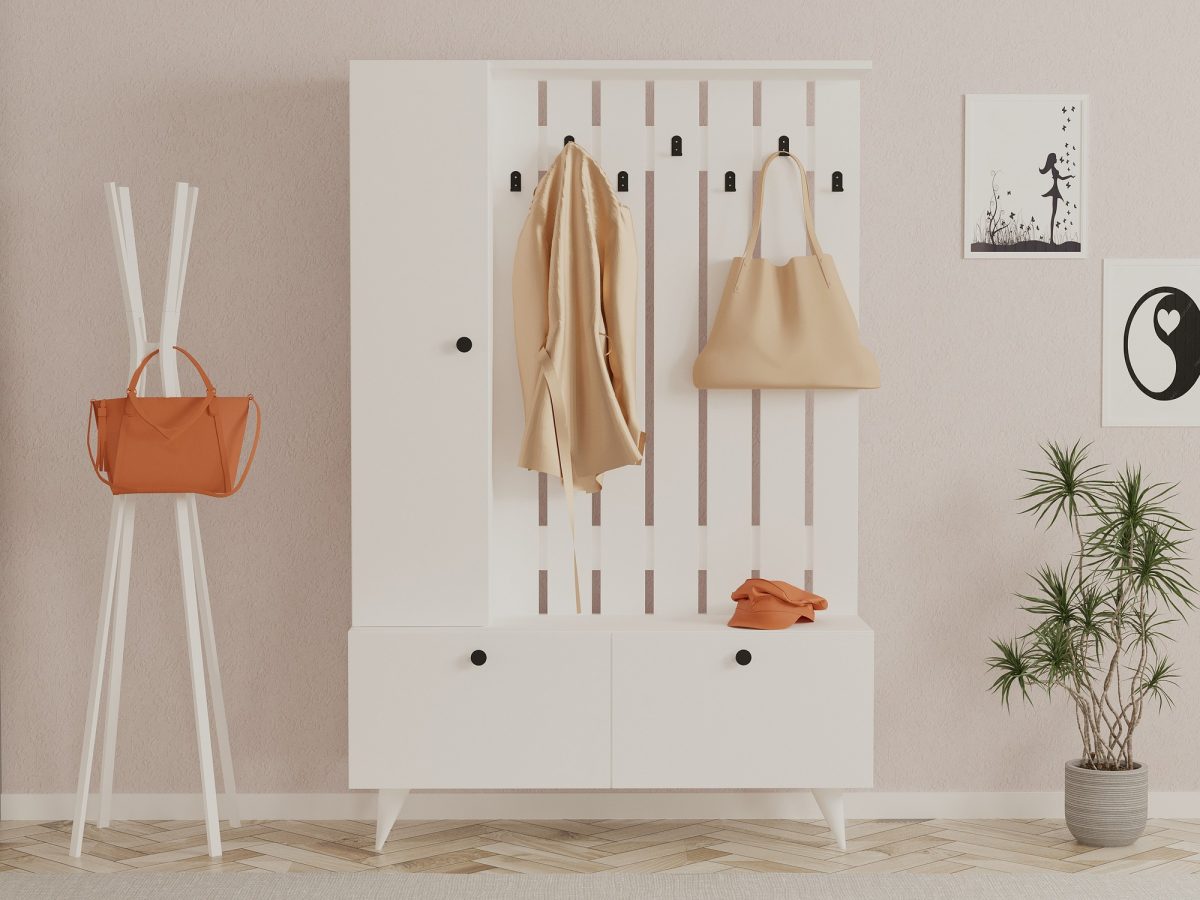 Lala - White – Гардеробер за претсобје - Image 3