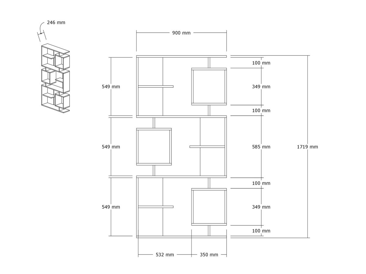 Icardi - White, Anthracite – Полица за книги - Image 6