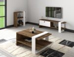Gaye - Walnut, White – Комплет мебел за дневна соба