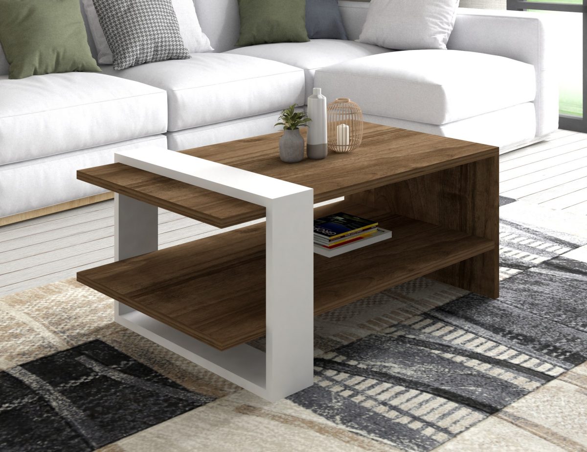 Gaye - Walnut, White – Комплет мебел за дневна соба - Image 2