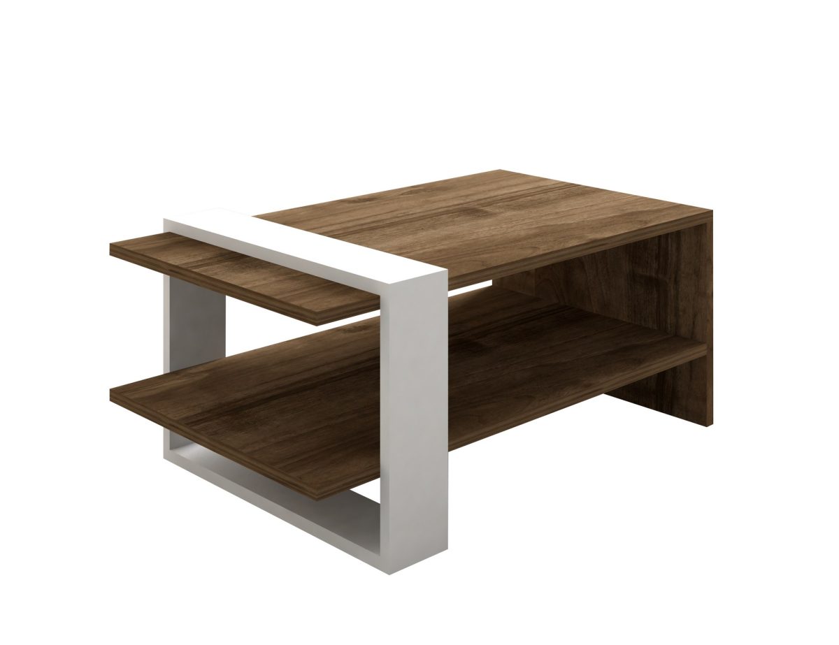 Gaye - Walnut, White – Комплет мебел за дневна соба - Image 6