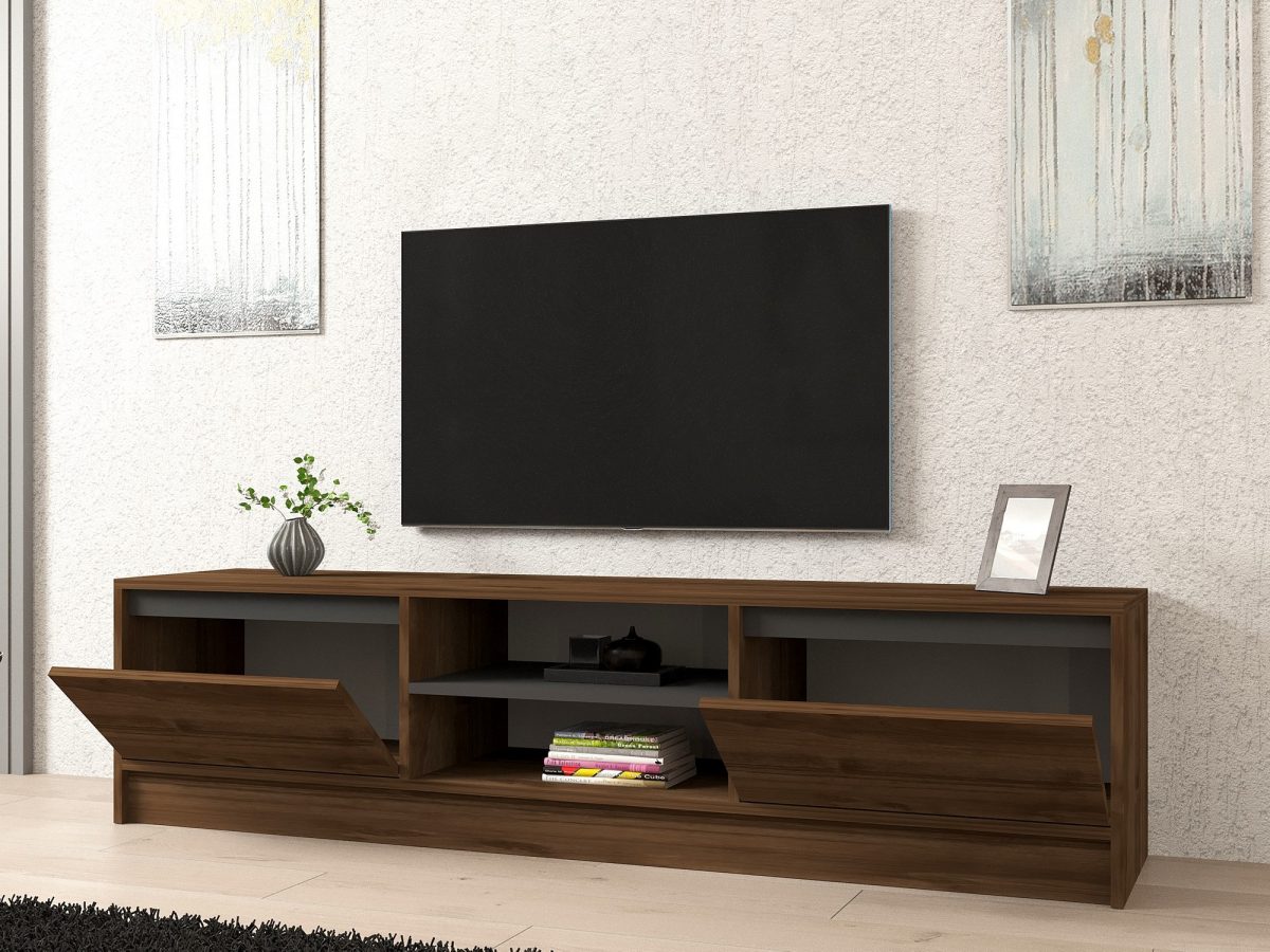 Olça - Walnut, Anthracite – ТВ комода - Image 2
