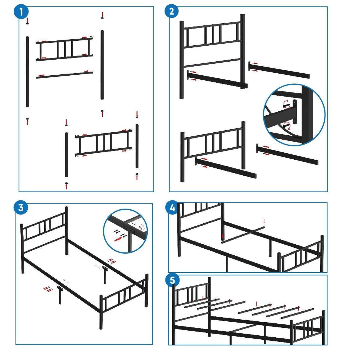 Akın - Black 90x200 – Единечен кревет - Image 7