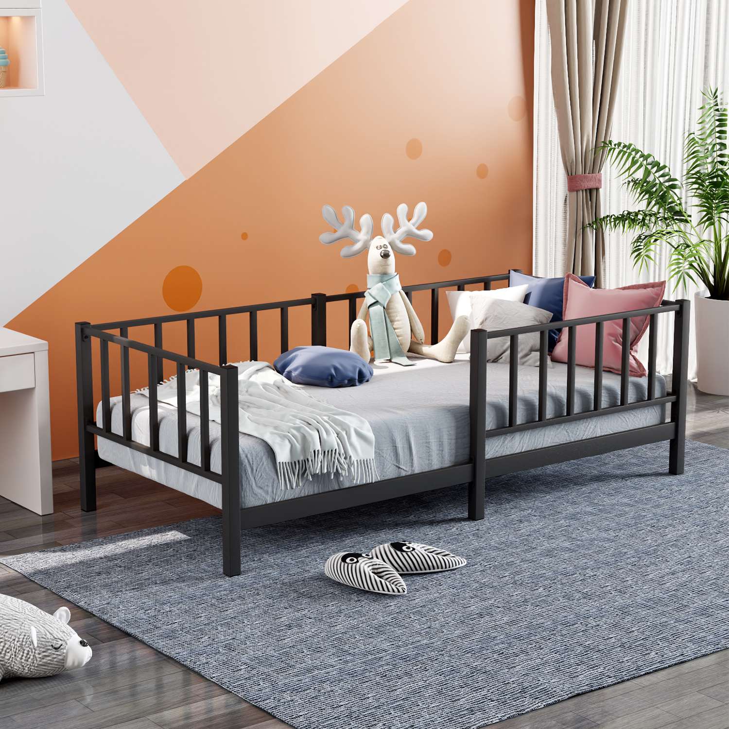 837WST113420-201.jpg Montessori - Black 90x190 – Бебе Бедстед - Image 1