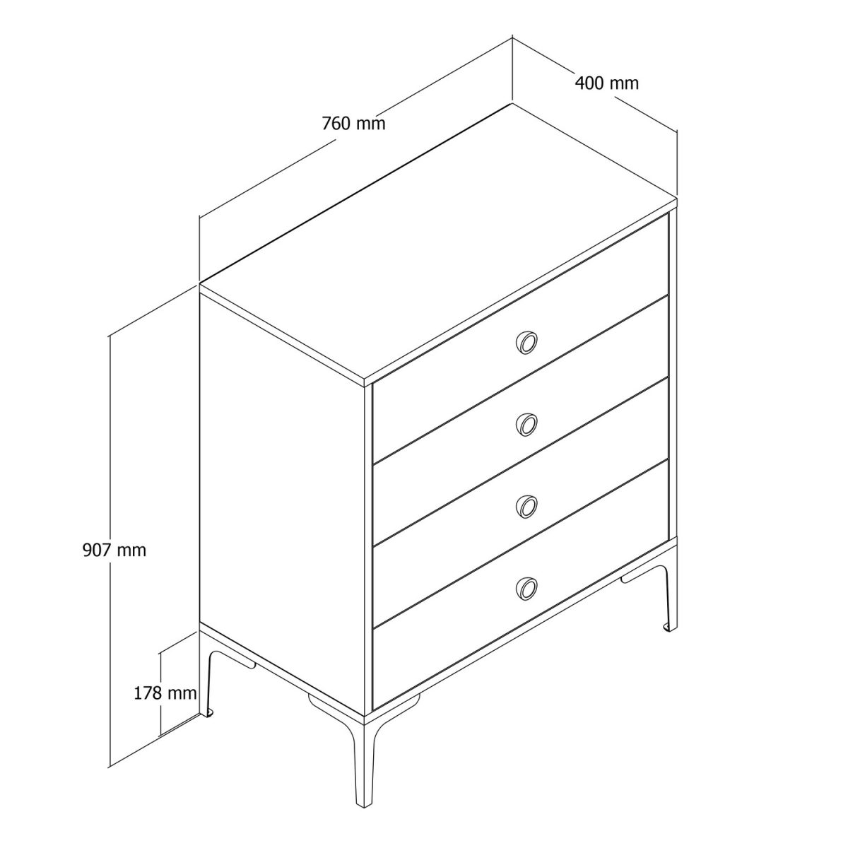 Lizbon 542 - White – Комода - Image 5