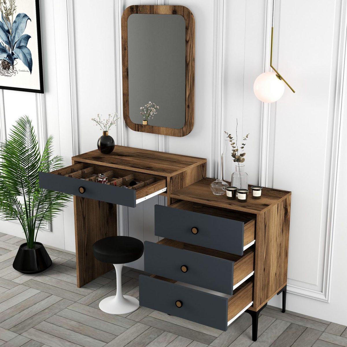 Lizbon 543 - Walnut, Anthracite – Шминкерница - Image 4