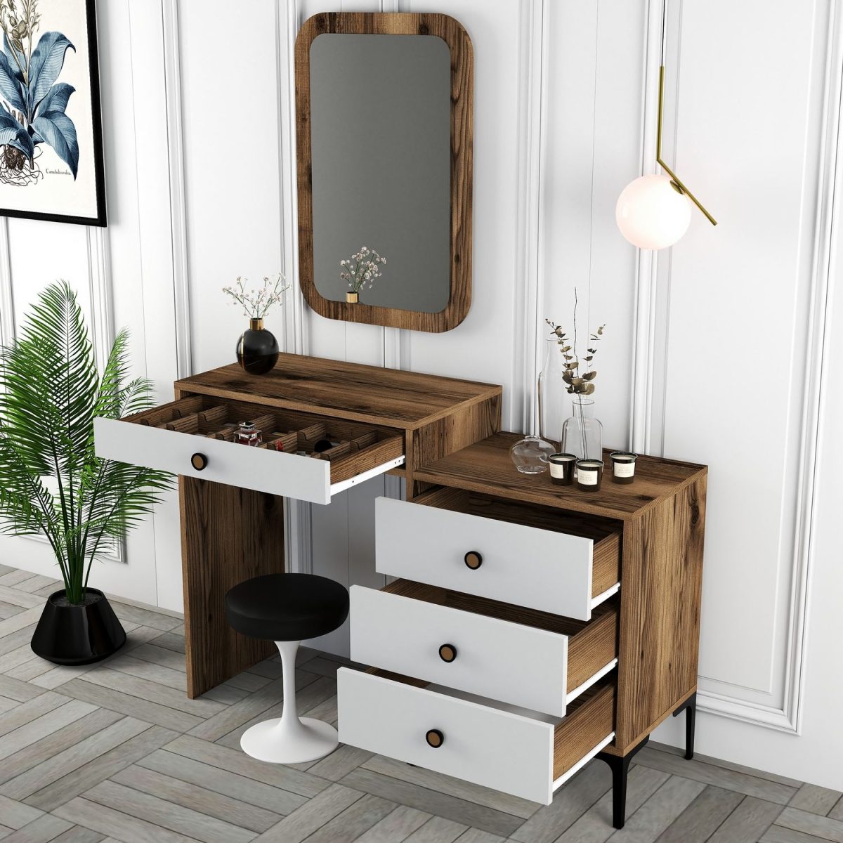 Lizbon 544 - Walnut, White – Шминкерница - Image 4