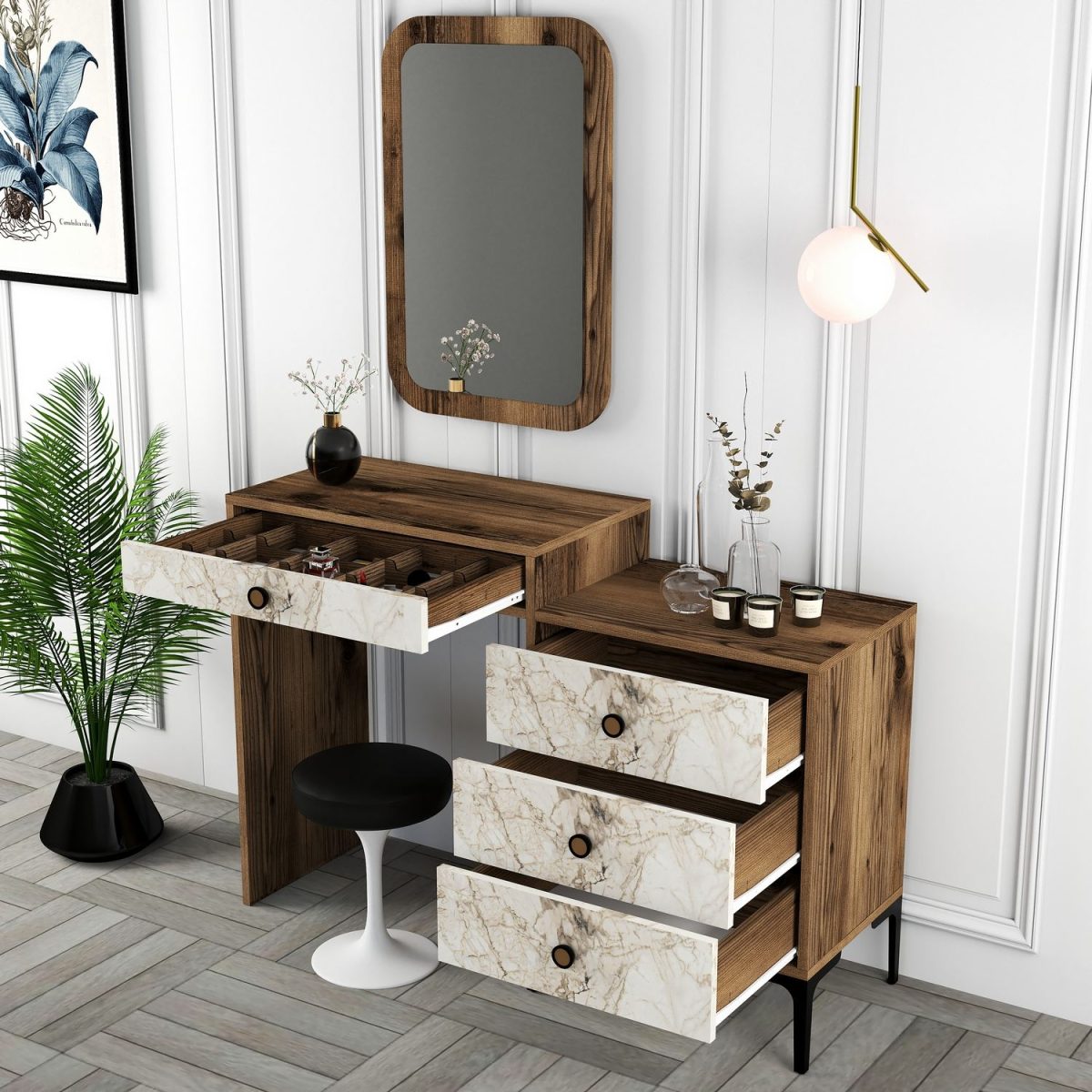 Lizbon 545 - Walnut, White – Шминкерница - Image 4