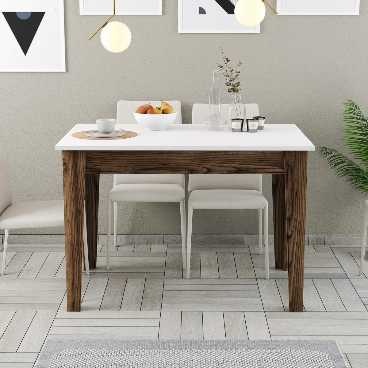 Kiev 505 - Walnut, White – Кујнска маса - Image 2