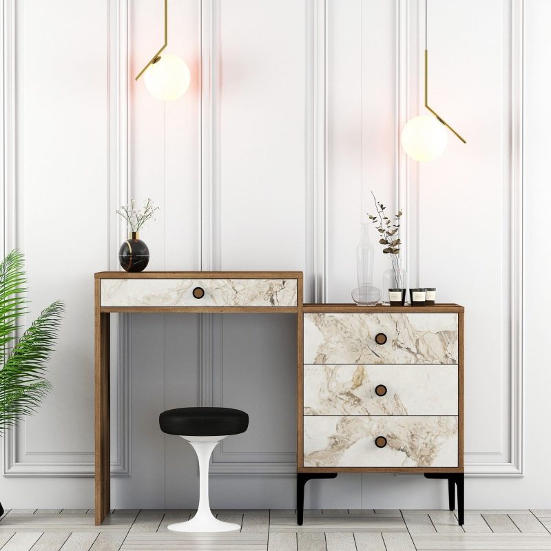 Lizbon 552 - Walnut, White – Шминкерница