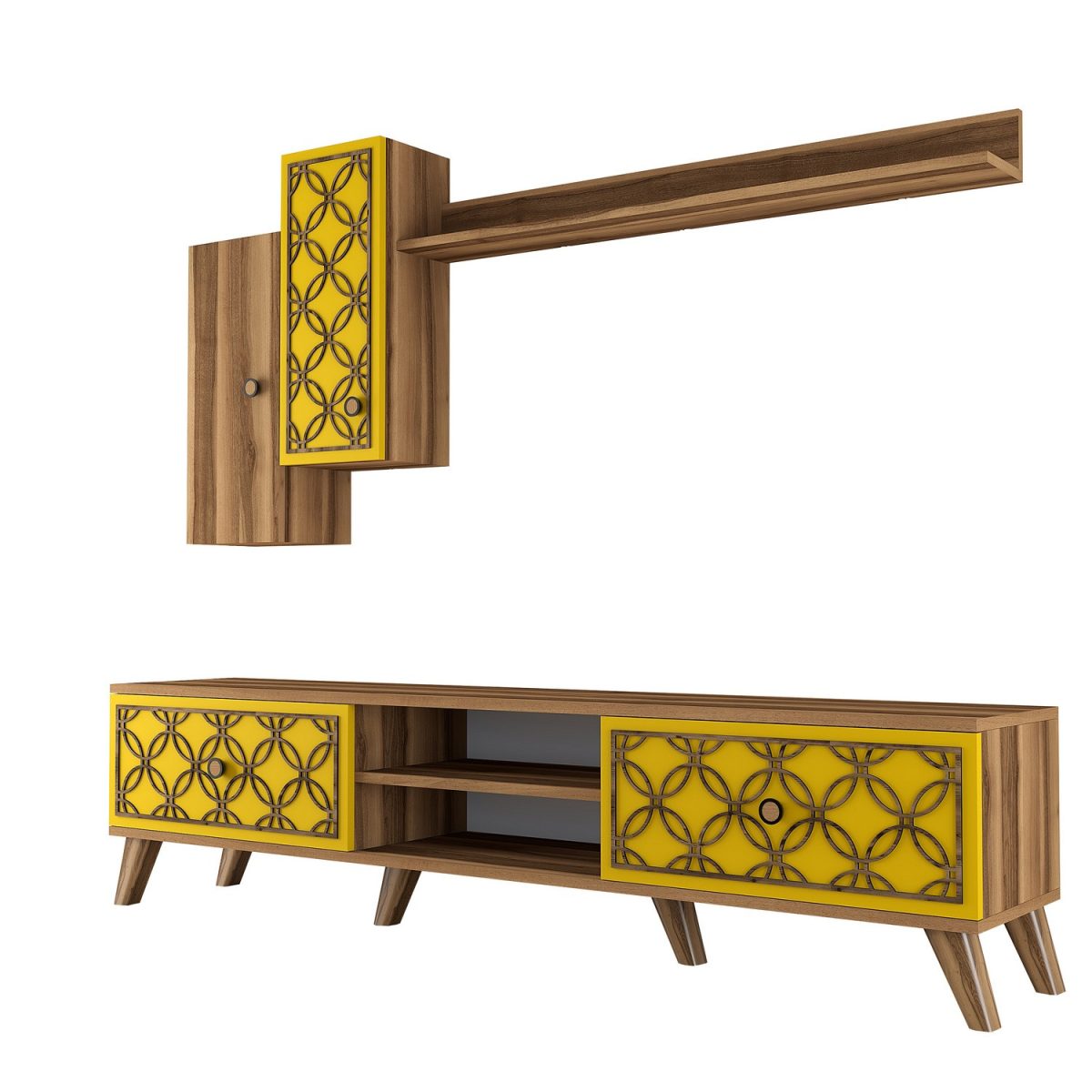 Class S - Walnut, Yellow – ТВ комода - Image 5
