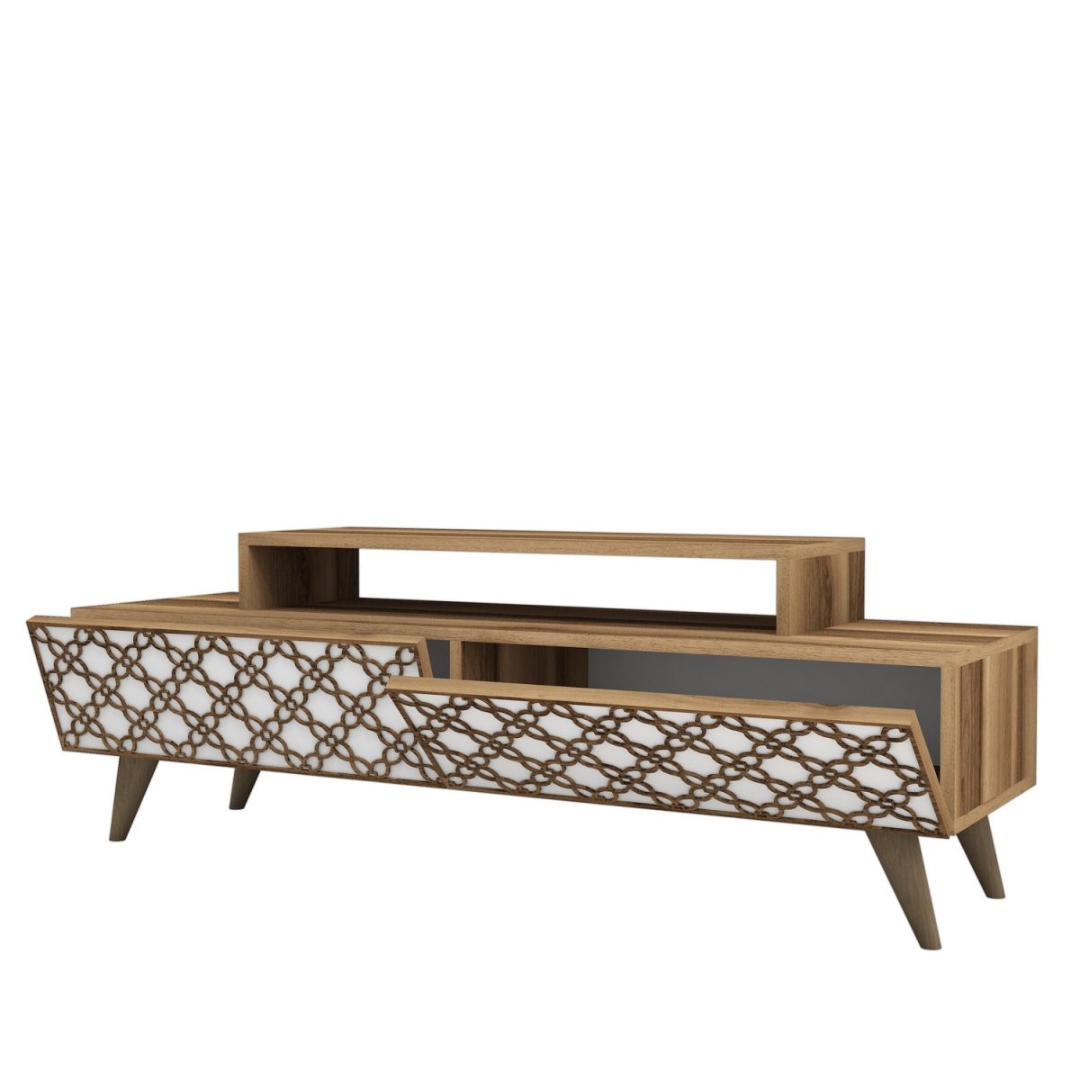 City - Walnut, White – ТВ комода - Image 4