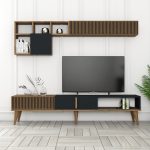 Milan TV - Walnut, Anthracite – ТВ комода