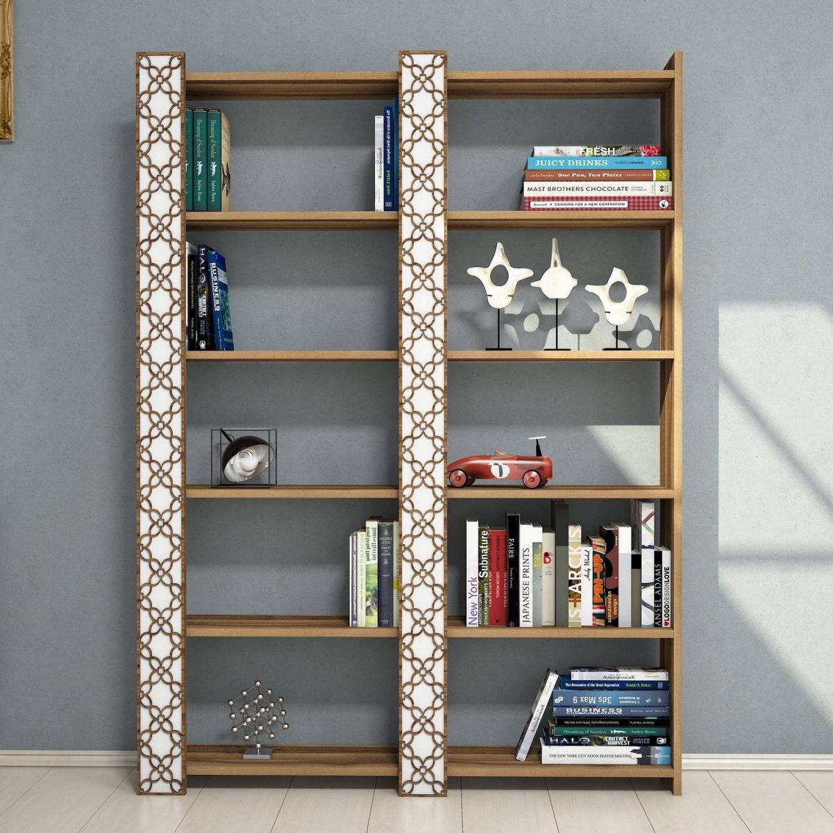 City 2 - Walnut, White – Полица за книги - Image 2