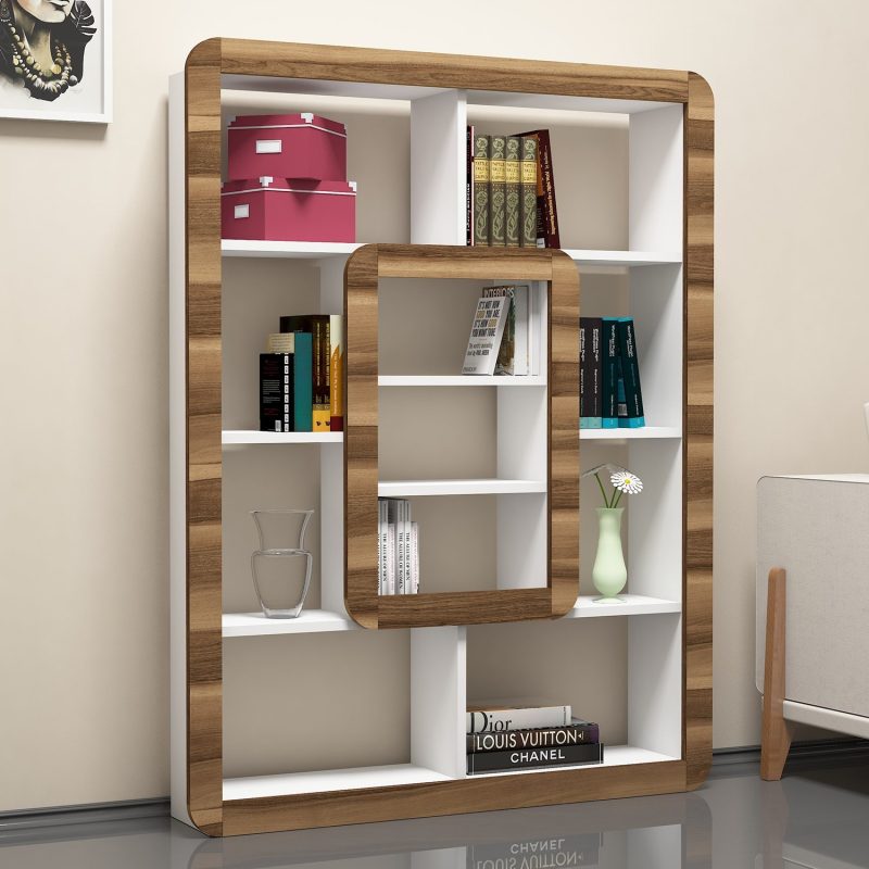 Orkide - White, Walnut – Полица за книги