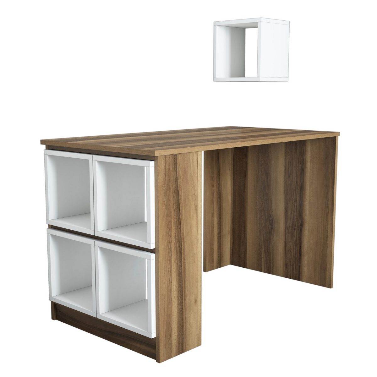 Box - Walnut, White – Канцелариско биро - Image 4