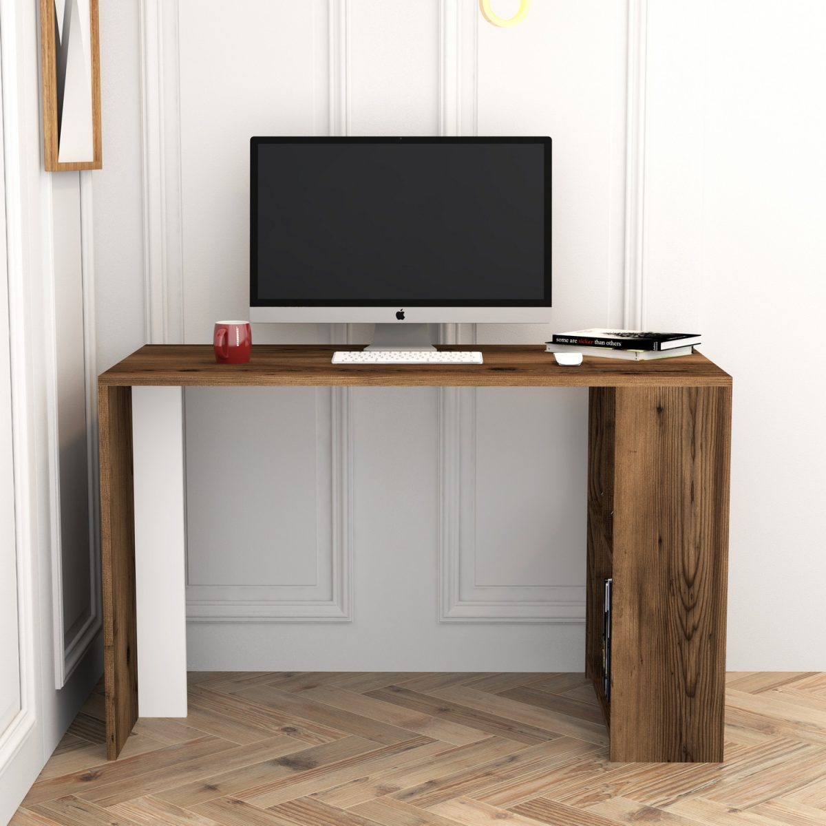 Lima - Walnut, White – Канцелариско биро - Image 2