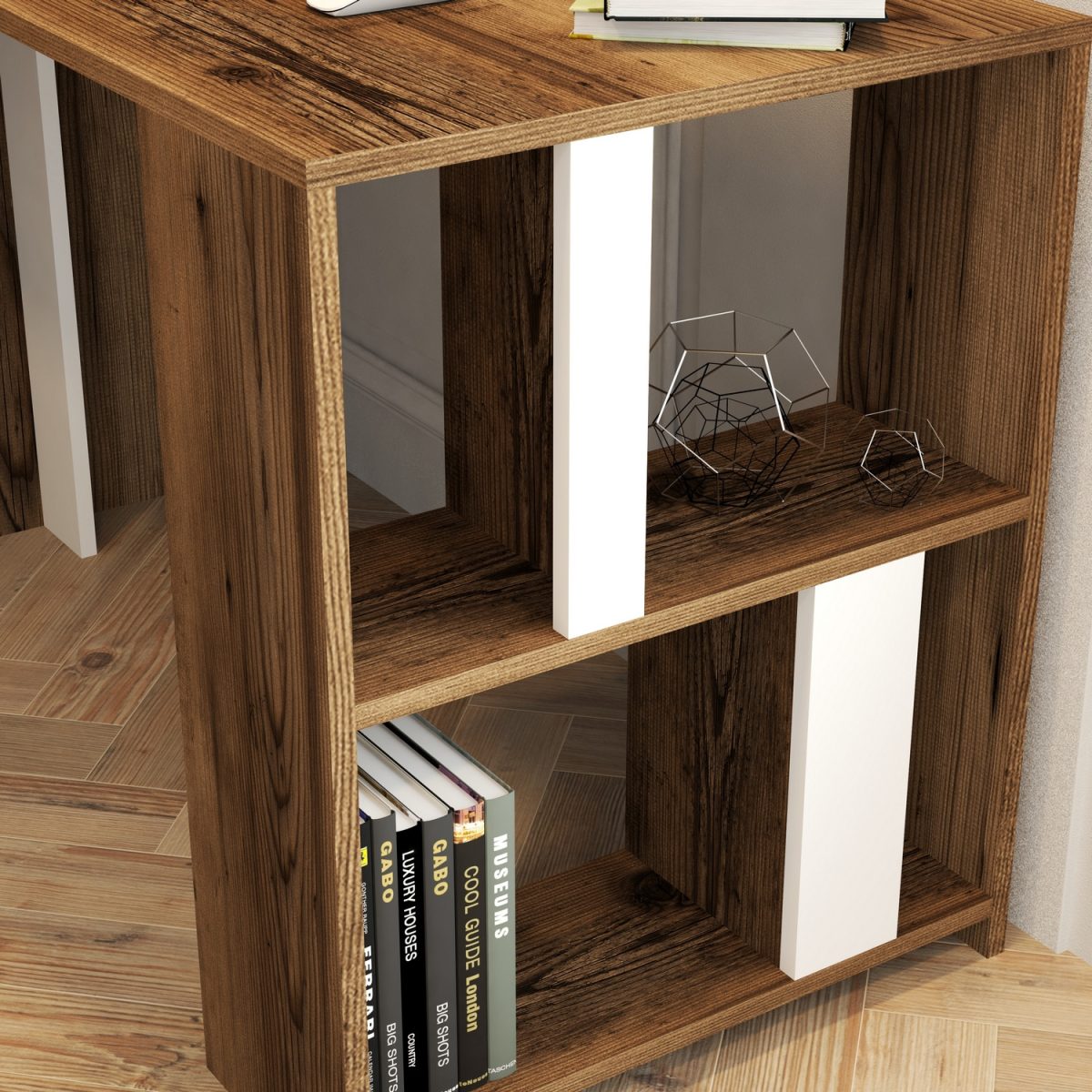 Lima - Walnut, White – Канцелариско биро - Image 4