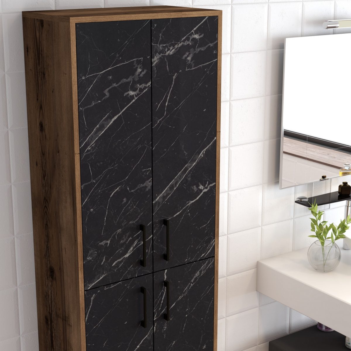 Berlin A - Walnut, Black Marble – Повеќе наменска комода - Image 4