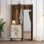 Berlin BC - Walnut, White Marble – Гардеробер за претсобје