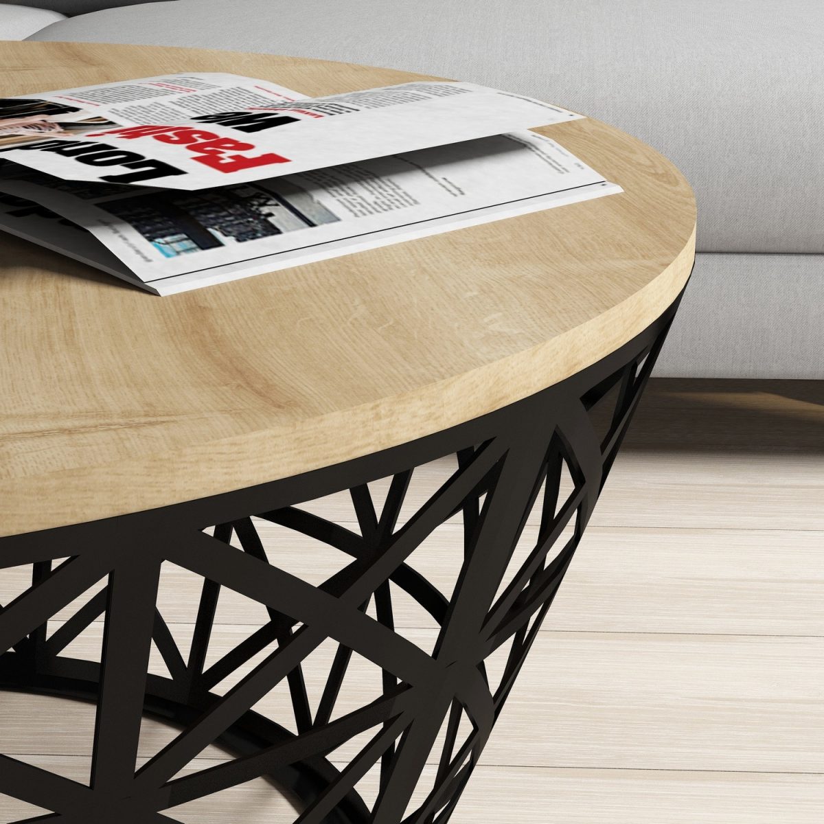 Stil Metal Ferforje - Oak – Маса за кафе - Image 3