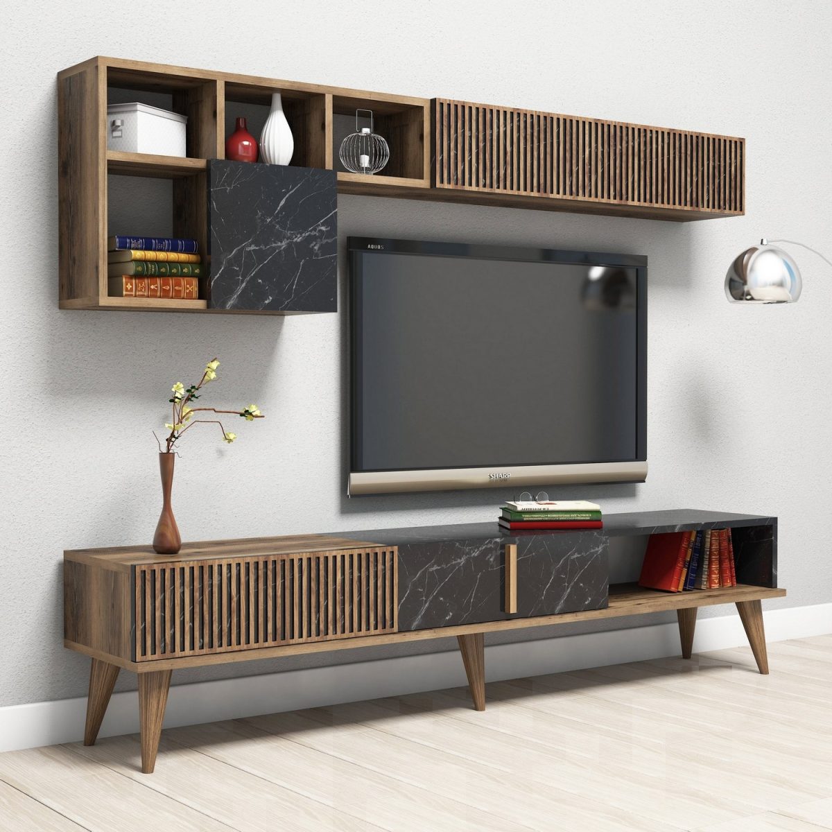 Milan - Walnut, Black – Комплет мебел за дневна соба - Image 2