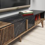Milan - Walnut, Black – Комплет мебел за дневна соба - Image 3