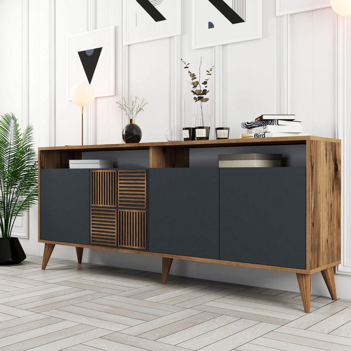 Milan - Walnut, Anthracite – Конзола - Image 2