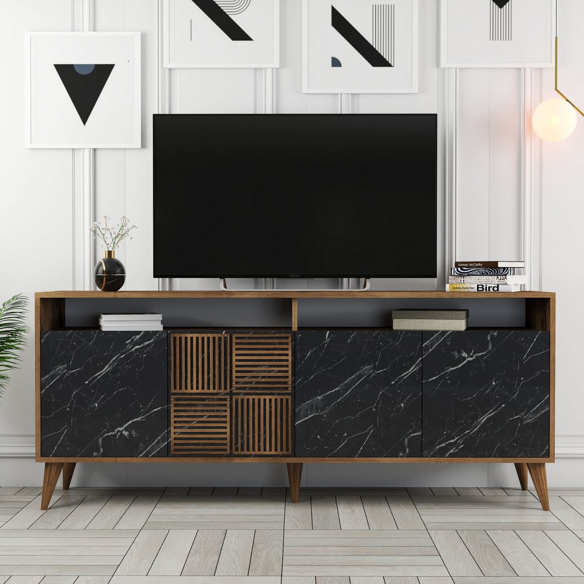 Milan - Walnut, Black Marble – Конзола - Image 5