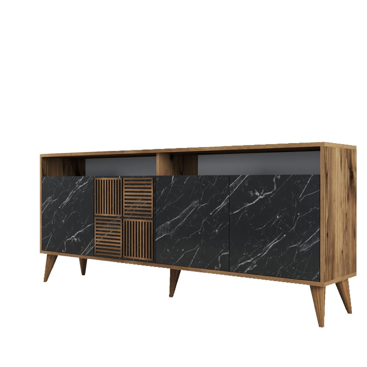 Milan - Walnut, Black Marble – Конзола - Image 6