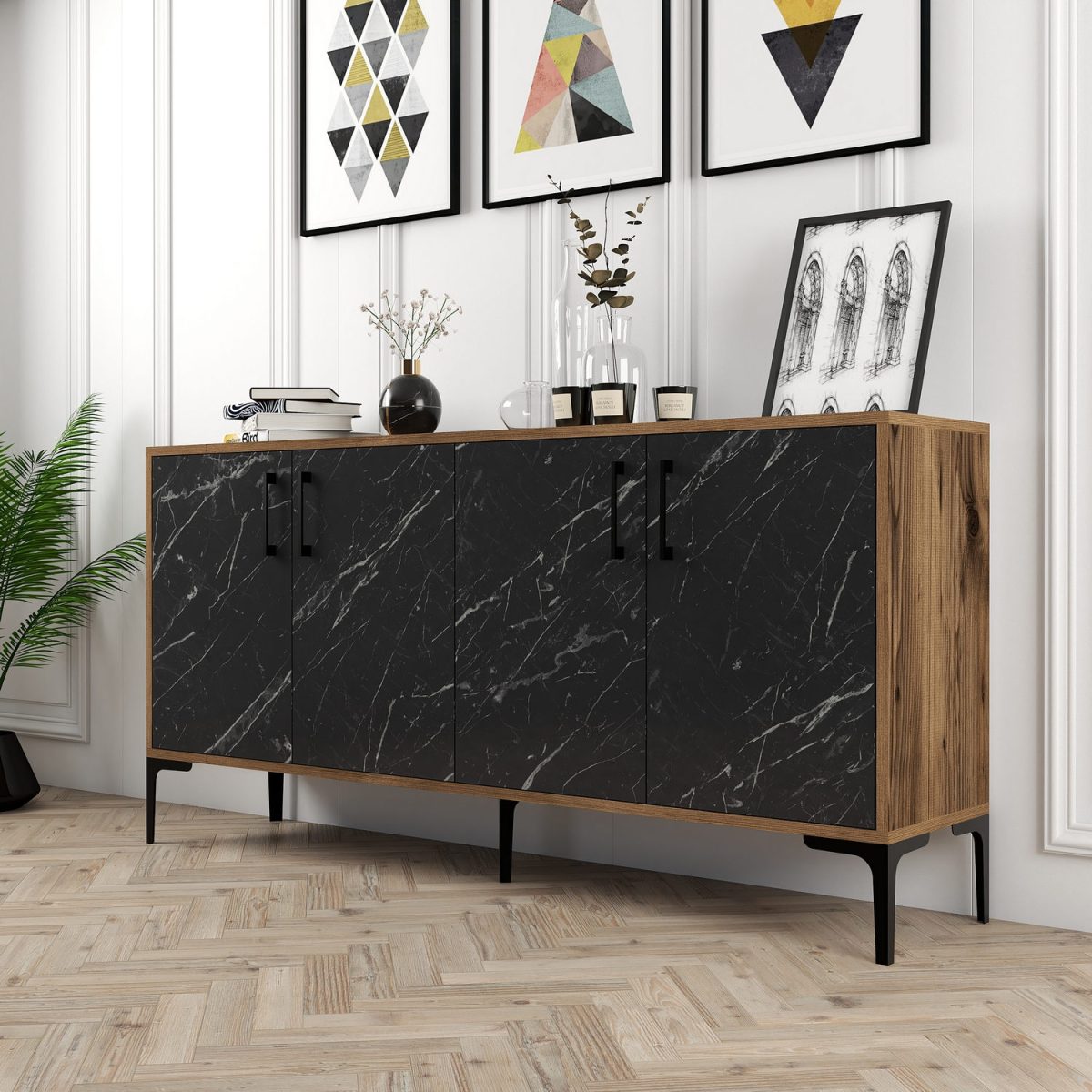 Kiev 160 - Walnut, Black Marble – Конзола - Image 2