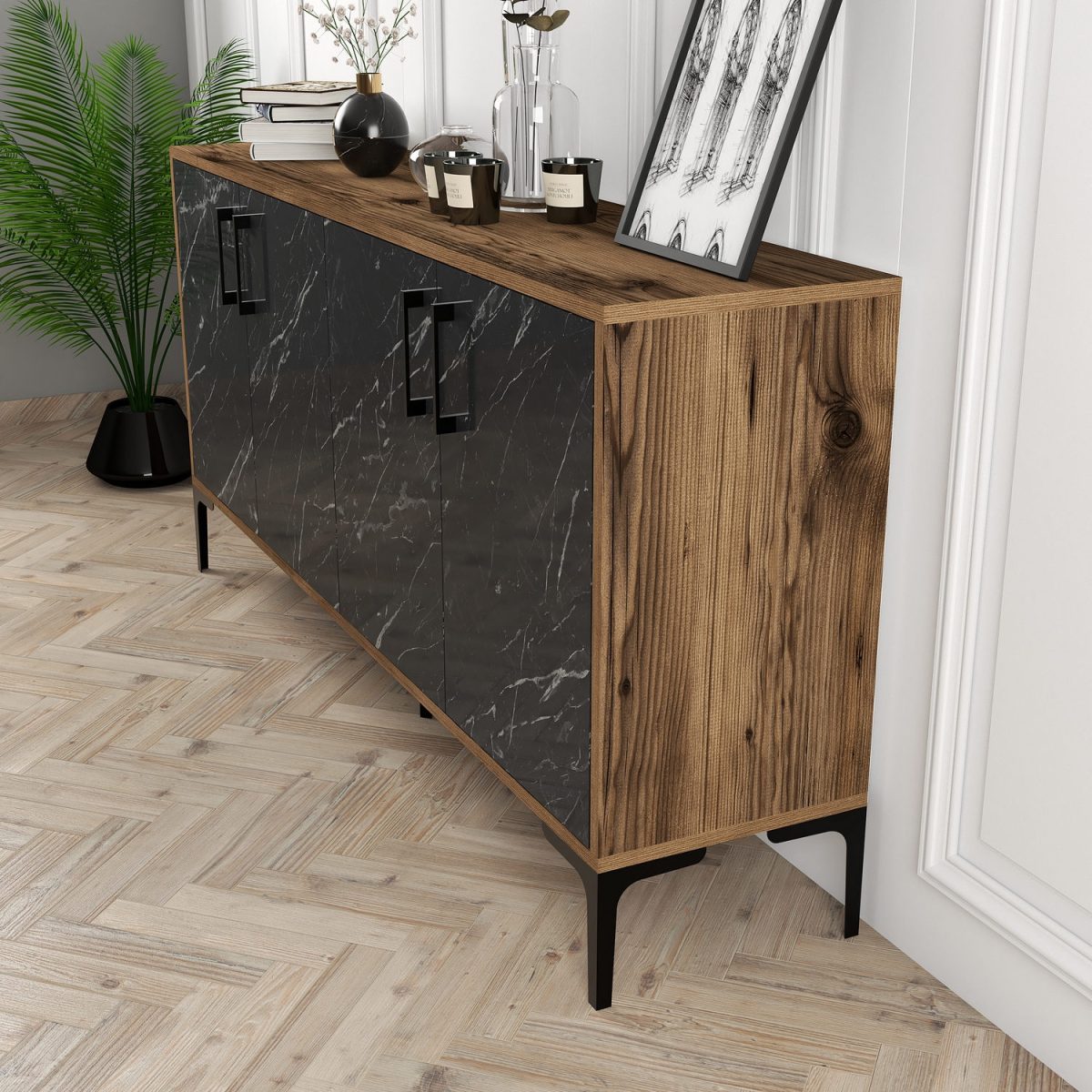 Kiev 160 - Walnut, Black Marble – Конзола - Image 3