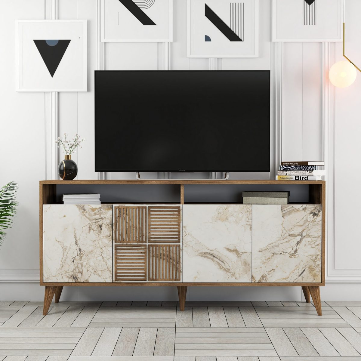 Milan 160 - Walnut, White Marble – Конзола - Image 5