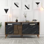 Milan 160 - Walnut, Black Marble – Конзола