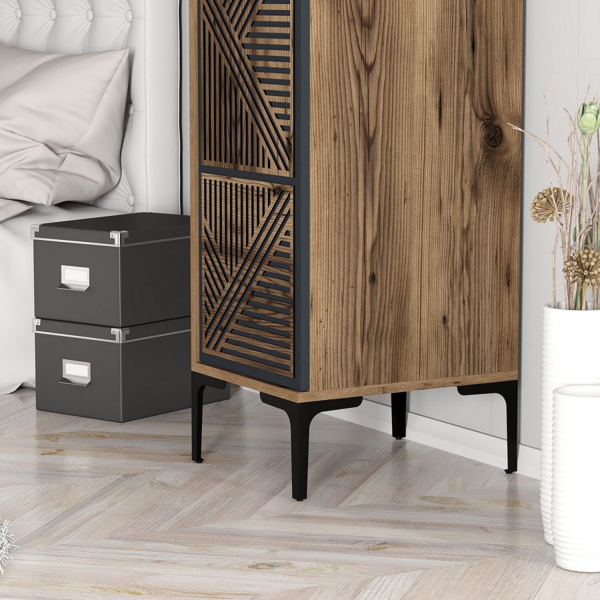 Kumsal P - Walnut, Anthracite – Гардеробер - Image 6