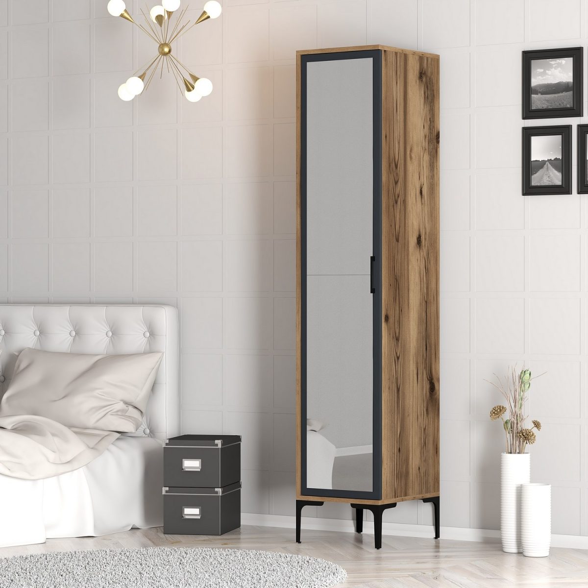 Kumsal R - Walnut, Anthracite – Гардеробер - Image 5