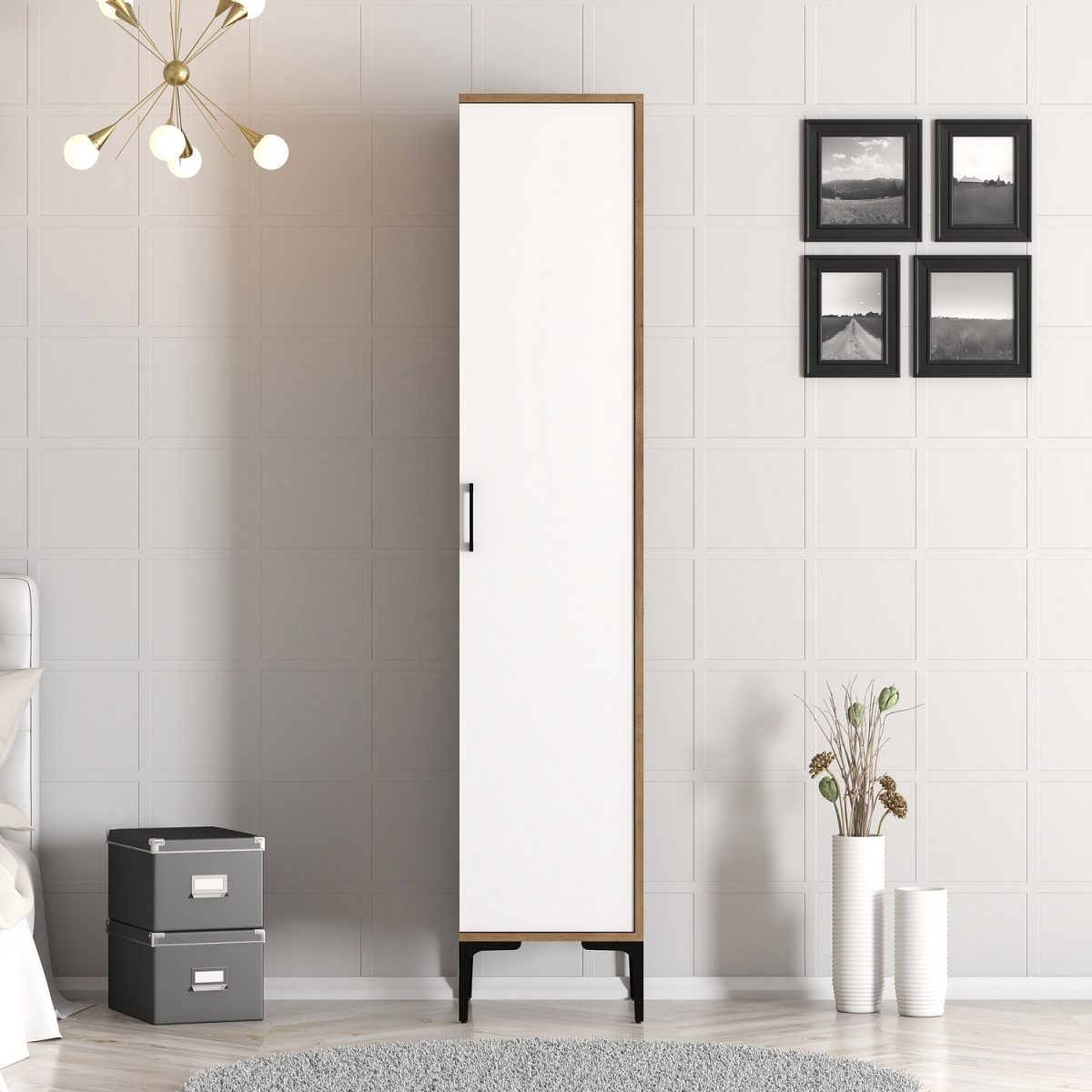 Kumsal S - Walnut, White – Гардеробер - Image 2