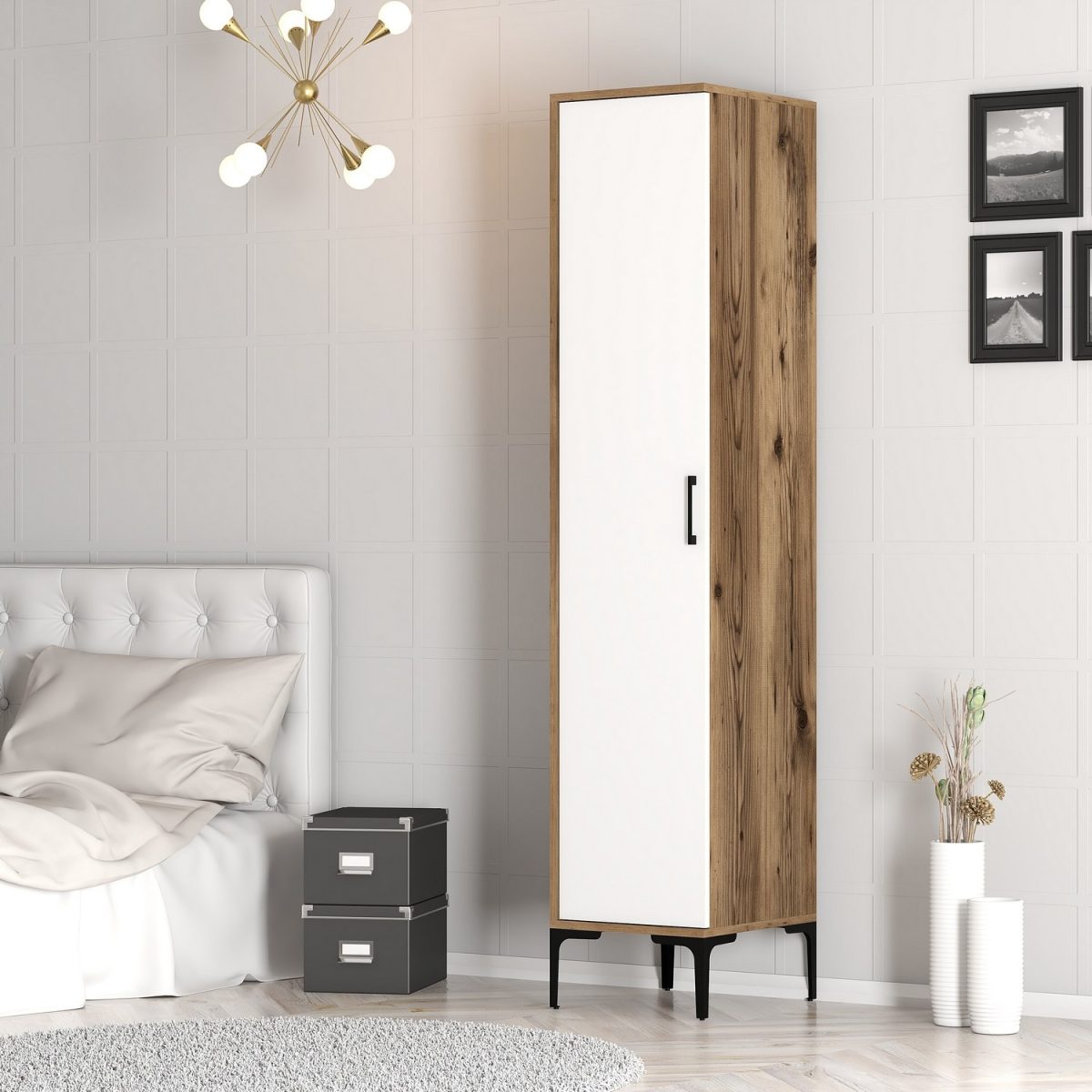 Kumsal S - Walnut, White – Гардеробер - Image 5