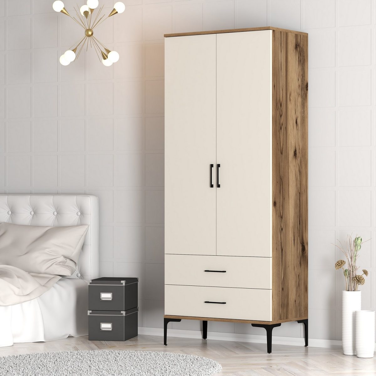 Kumsal T - Walnut, Cream – Гардеробер - Image 3