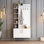 Viyana D - White, Gold – Гардеробер за претсобје