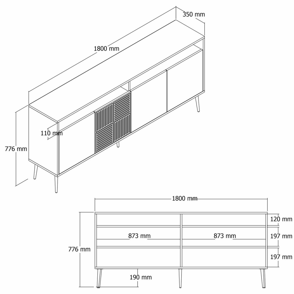 Milan - White, Gold – Конзола - Image 7