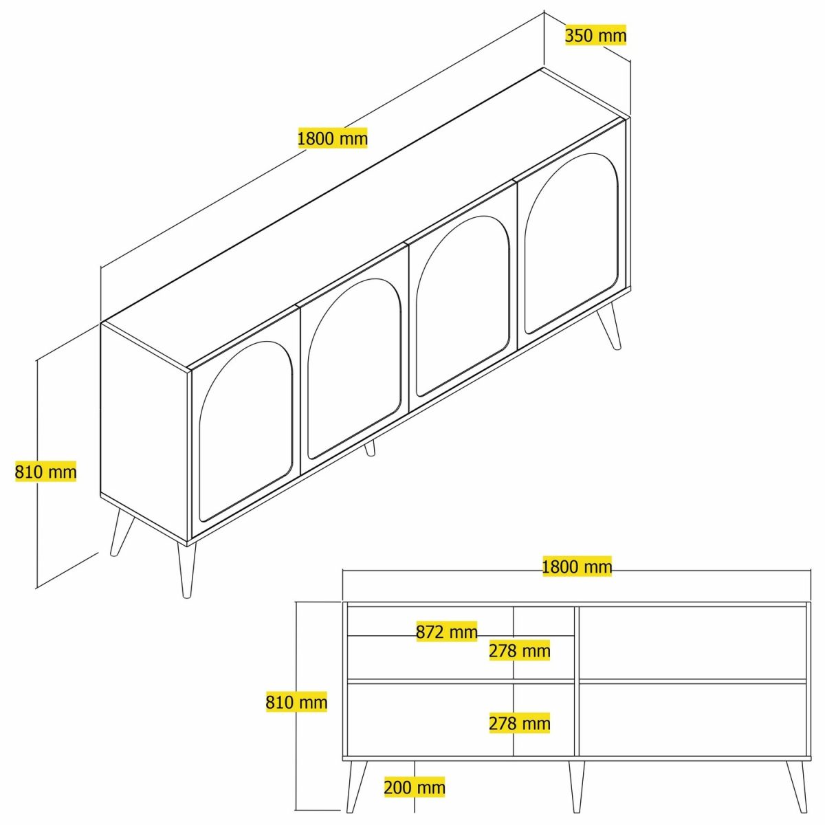 Lyon 81 - Cream, Walnut – Конзола - Image 7