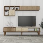 Milan - Walnut, Travertine – Комплет мебел за дневна соба - Image 2