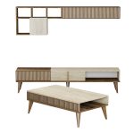 Milan - Walnut, Travertine – Комплет мебел за дневна соба - Image 4