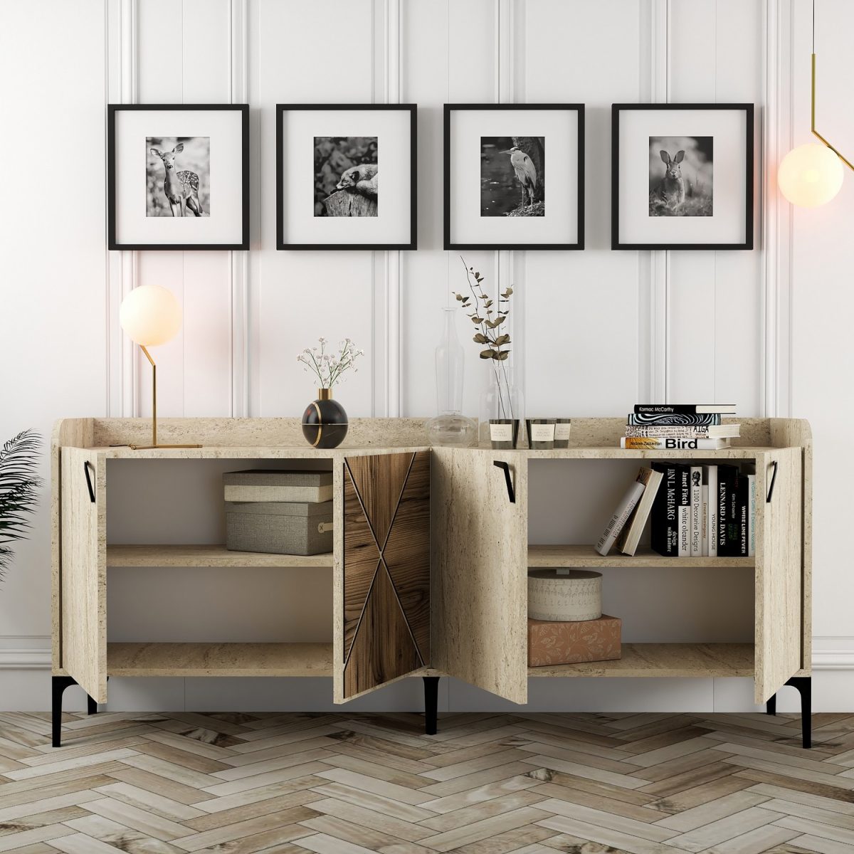 Venedik - Walnut, Travertine – Конзола - Image 2