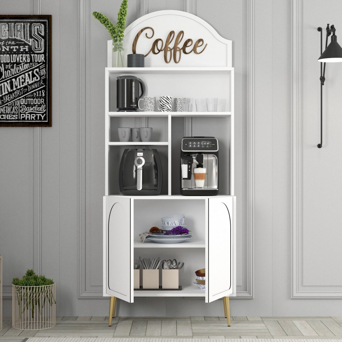 Lyon 80 - White, Gold – Кабинет за кафе бар - Image 2