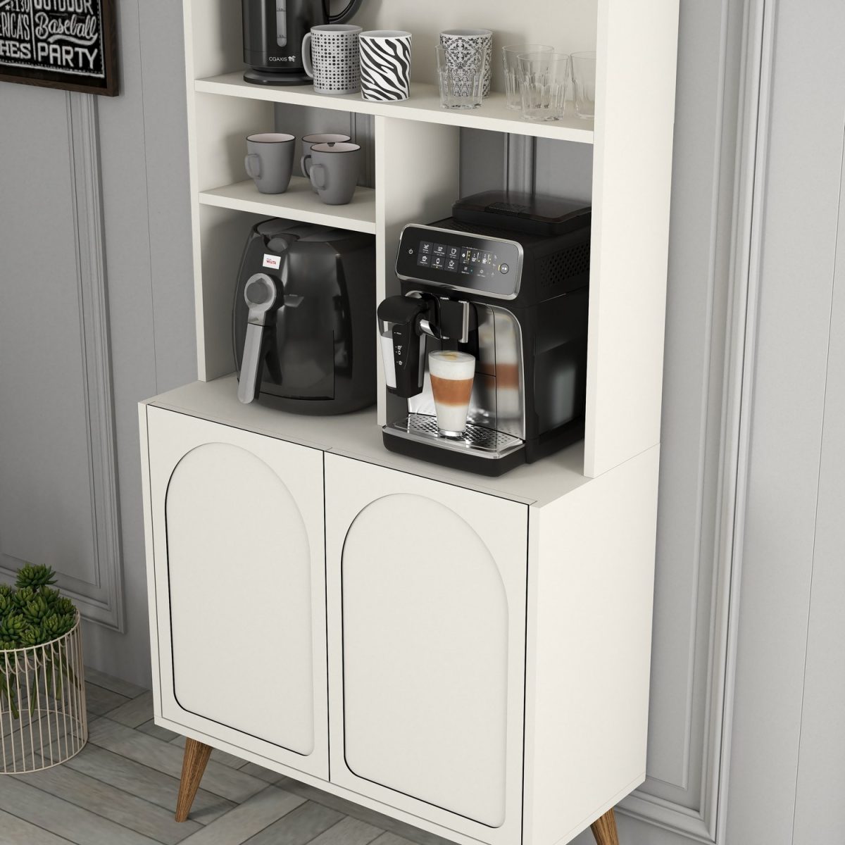 Lyon 80 - Cream, Walnut – Кабинет за кафе бар - Image 4