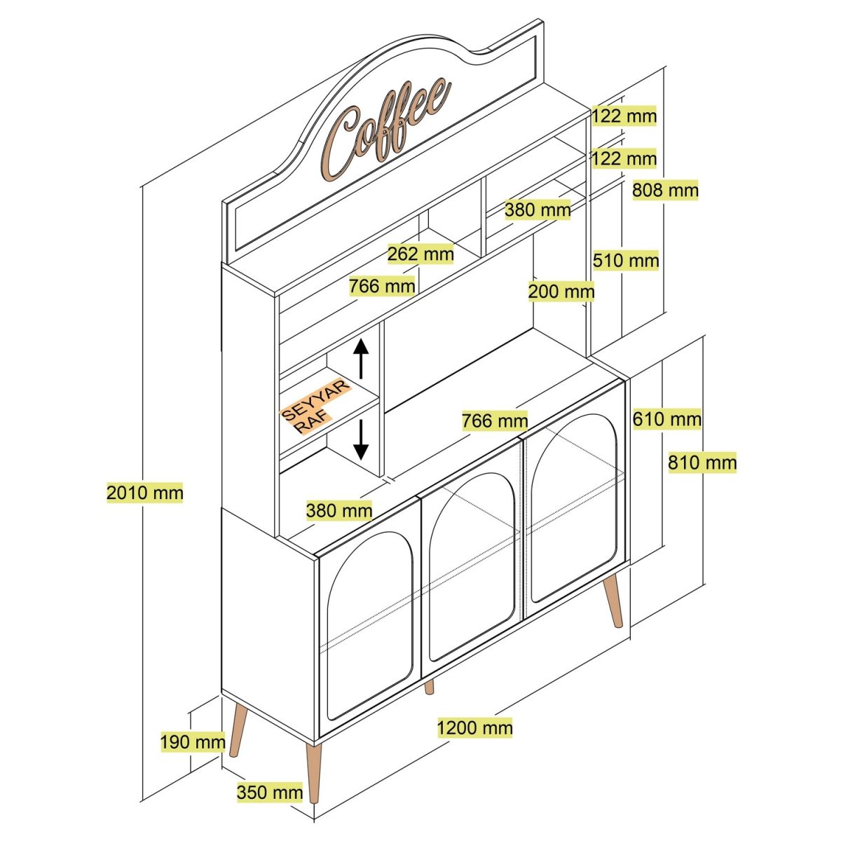 Lyon 120 - Cream, Gold – Кабинет за кафе бар - Image 7